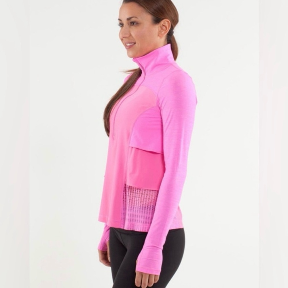 lululemon athletica Pink Long Sleeve Zip Athletic Top